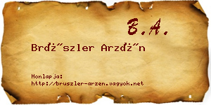 Brüszler Arzén névjegykártya
